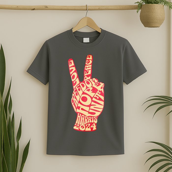 Pro Kamala Harris 2024 Peace Sign T-Shirt