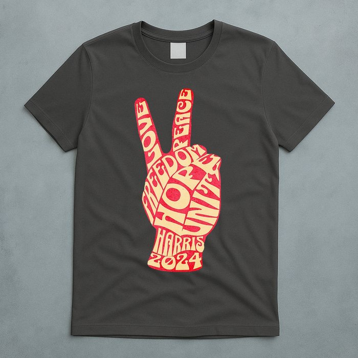 Pro Kamala Harris 2024 Peace Sign T-Shirt