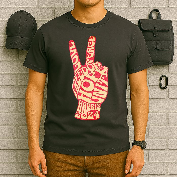 Pro Kamala Harris 2024 Peace Sign T-Shirt