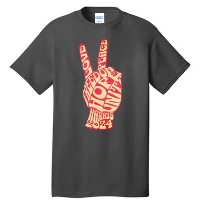 Pro Kamala Harris 2024 Peace Sign Tall T-Shirt