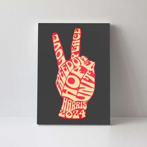 Pro Kamala Harris 2024 Peace Sign Canvas