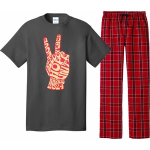 Pro Kamala Harris 2024 Peace Sign Pajama Set