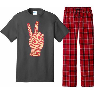 Pro Kamala Harris 2024 Peace Sign Pajama Set