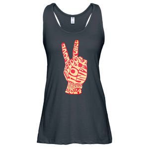 Pro Kamala Harris 2024 Peace Sign Ladies Essential Flowy Tank