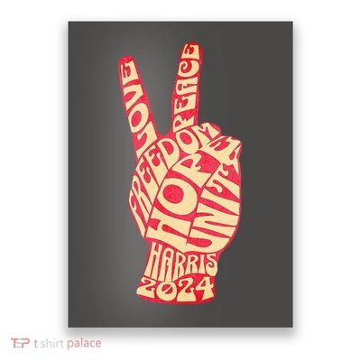 Pro Kamala Harris 2024 Peace Sign Poster