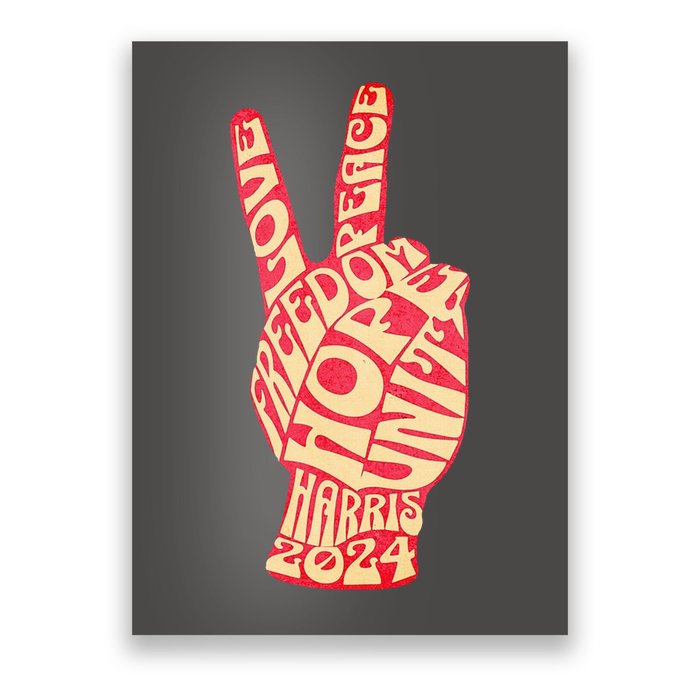 Pro Kamala Harris 2024 Peace Sign Poster