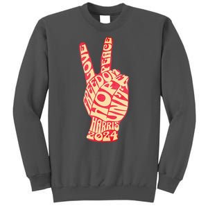 Pro Kamala Harris 2024 Peace Sign Tall Sweatshirt