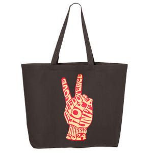 Pro Kamala Harris 2024 Peace Sign 25L Jumbo Tote