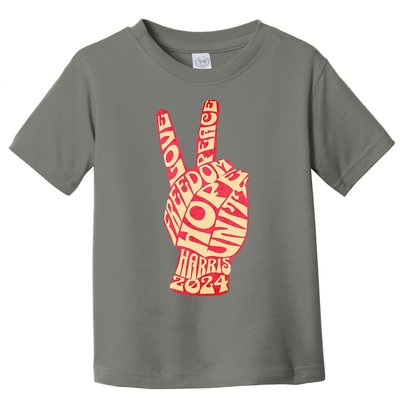 Pro Kamala Harris 2024 Peace Sign Toddler T-Shirt