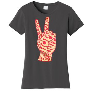 Pro Kamala Harris 2024 Peace Sign Women's T-Shirt