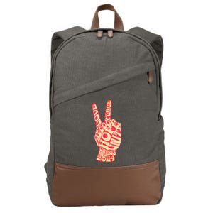 Pro Kamala Harris 2024 Peace Sign Cotton Canvas Backpack