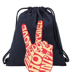 Pro Kamala Harris 2024 Peace Sign Drawstring Bag