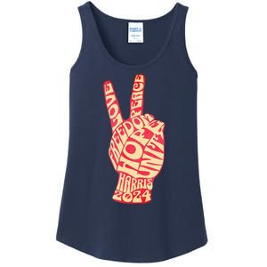 Pro Kamala Harris 2024 Peace Sign Ladies Essential Tank