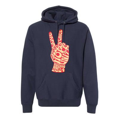 Pro Kamala Harris 2024 Peace Sign Premium Hoodie