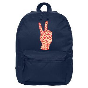 Pro Kamala Harris 2024 Peace Sign 16 in Basic Backpack