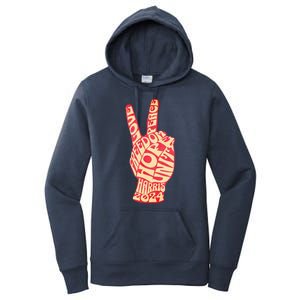 Pro Kamala Harris 2024 Peace Sign Women's Pullover Hoodie