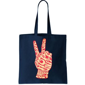 Pro Kamala Harris 2024 Peace Sign Tote Bag