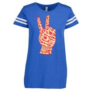 Pro Kamala Harris 2024 Peace Sign Enza Ladies Jersey Football T-Shirt