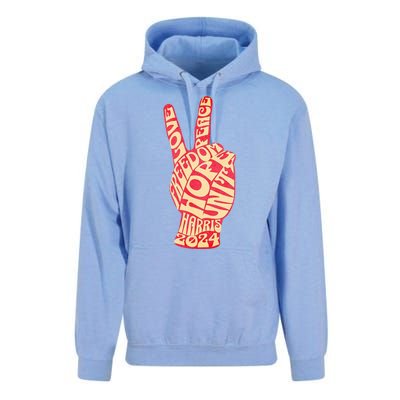 Pro Kamala Harris 2024 Peace Sign Unisex Surf Hoodie