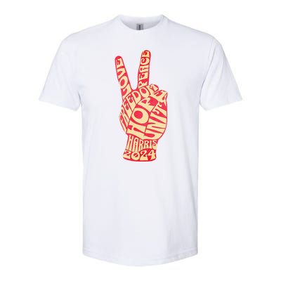 Pro Kamala Harris 2024 Peace Sign Softstyle® CVC T-Shirt