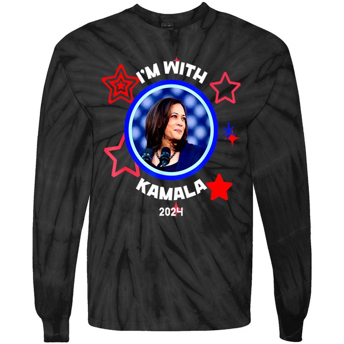 President Kamala Harris Im With Her Kamala Vote For 2024 Gift Tie-Dye Long Sleeve Shirt