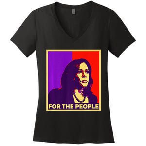 Poster Kamala Harris For The People Kamala Harris 2024 Women's V-Neck T-Shirt