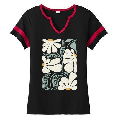 Pro Kamala Harris Waltz Flower Election Ladies Halftime Notch Neck Tee