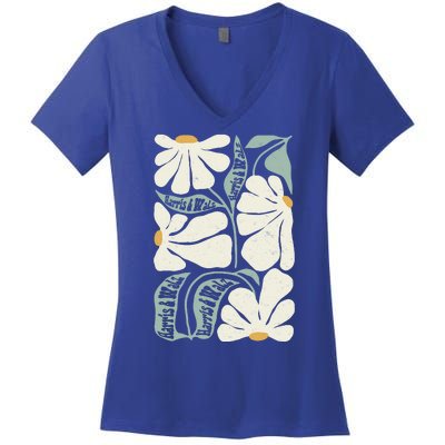 Pro Kamala Harris Waltz Flower Election Women's V-Neck T-Shirt