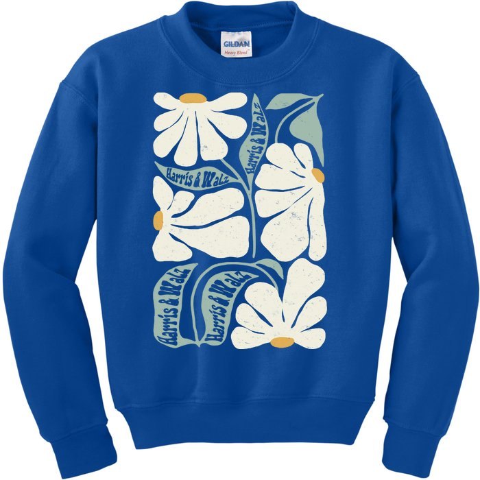 Pro Kamala Harris Waltz Flower Election Kids Sweatshirt