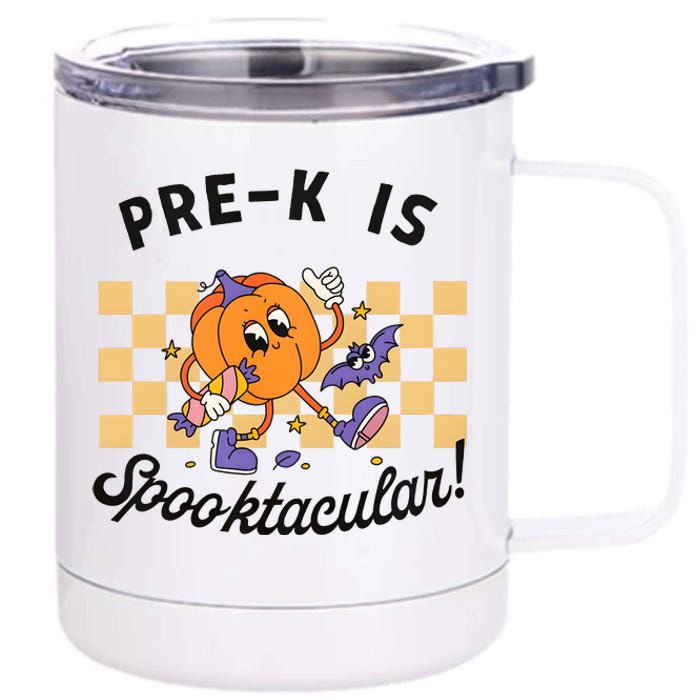 Pre K Is Spooktacular Halloween Pumpkin Spooky 12 oz Stainless Steel Tumbler Cup