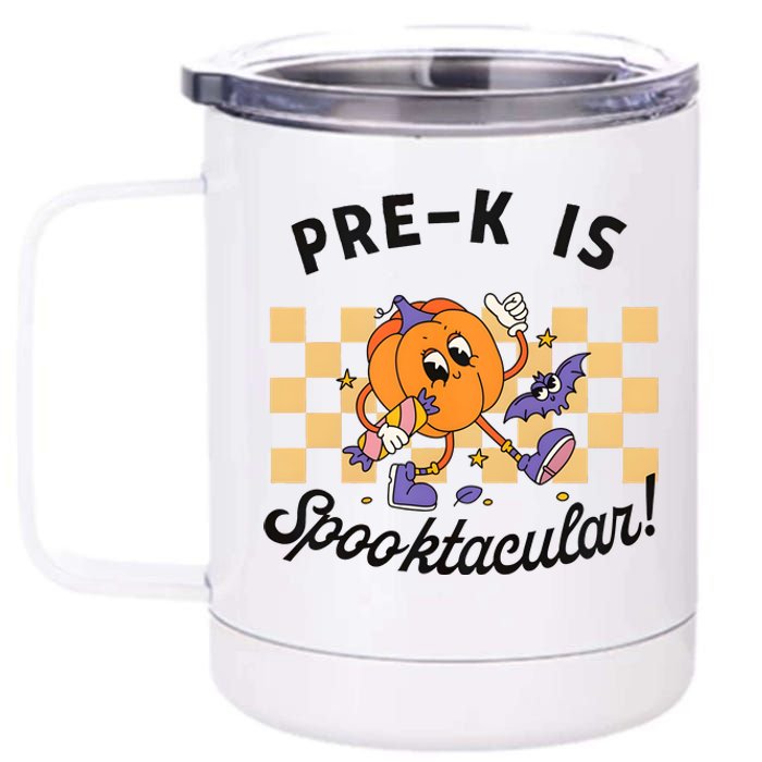 Pre K Is Spooktacular Halloween Pumpkin Spooky 12 oz Stainless Steel Tumbler Cup