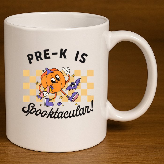 Pre K Is Spooktacular Halloween Pumpkin Spooky 11oz C Handle Ceramic Mug