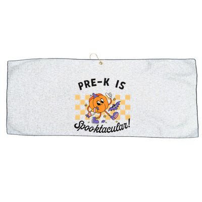 Pre K Is Spooktacular Halloween Pumpkin Spooky Large Microfiber Waffle Golf Towel