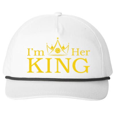 Pickleball King IM His Queen IM Her King Couple Snapback Five-Panel Rope Hat