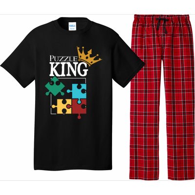 Puzzle King Jigsaw Puzzle Lover Puzzle Pieces Gift Pajama Set