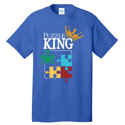 Puzzle King Jigsaw Puzzle Lover Puzzle Pieces Gift Tall T-Shirt