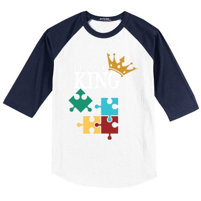 Puzzle King Jigsaw Puzzle Lover Puzzle Pieces Gift Baseball Sleeve Shirt