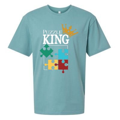 Puzzle King Jigsaw Puzzle Lover Puzzle Pieces Gift Sueded Cloud Jersey T-Shirt