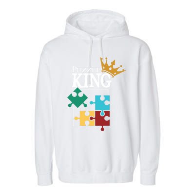 Puzzle King Jigsaw Puzzle Lover Puzzle Pieces Gift Garment-Dyed Fleece Hoodie