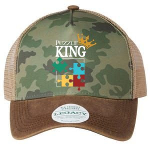 Puzzle King Jigsaw Puzzle Lover Puzzle Pieces Cute Gift Legacy Tie Dye Trucker Hat