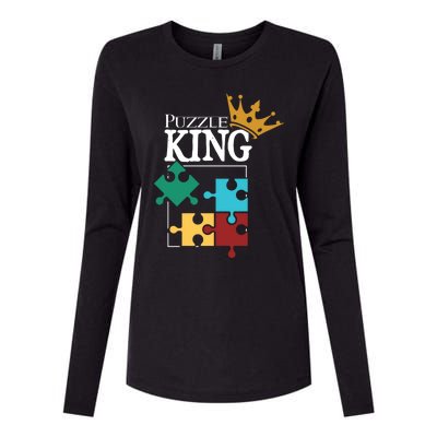 Puzzle King Jigsaw Puzzle Lover Puzzle Pieces Cute Gift Womens Cotton Relaxed Long Sleeve T-Shirt