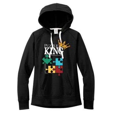 Puzzle King Jigsaw Puzzle Lover Puzzle Pieces Cute Gift Women's Fleece Hoodie