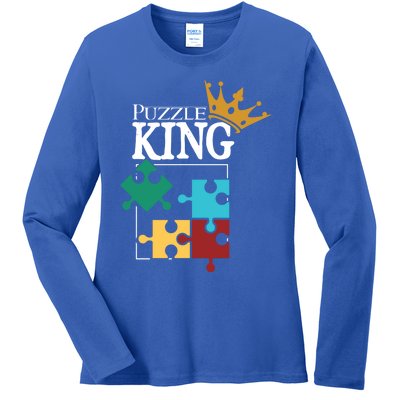 Puzzle King Jigsaw Puzzle Lover Puzzle Pieces Cute Gift Ladies Long Sleeve Shirt