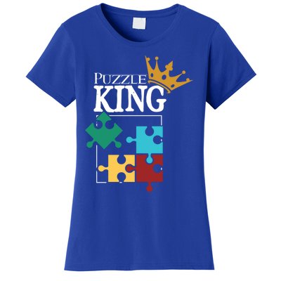 Puzzle King Jigsaw Puzzle Lover Puzzle Pieces Cute Gift Women's T-Shirt