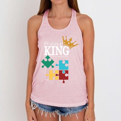 Puzzle King Jigsaw Puzzle Lover Puzzle Pieces Cute Gift Women's Knotted Racerback Tank