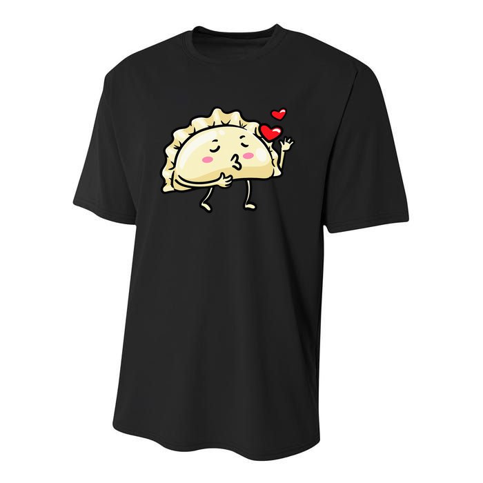 Pierogi Kawaii Kisses Emoticon Polish Food Dyngus Day Youth Performance Sprint T-Shirt