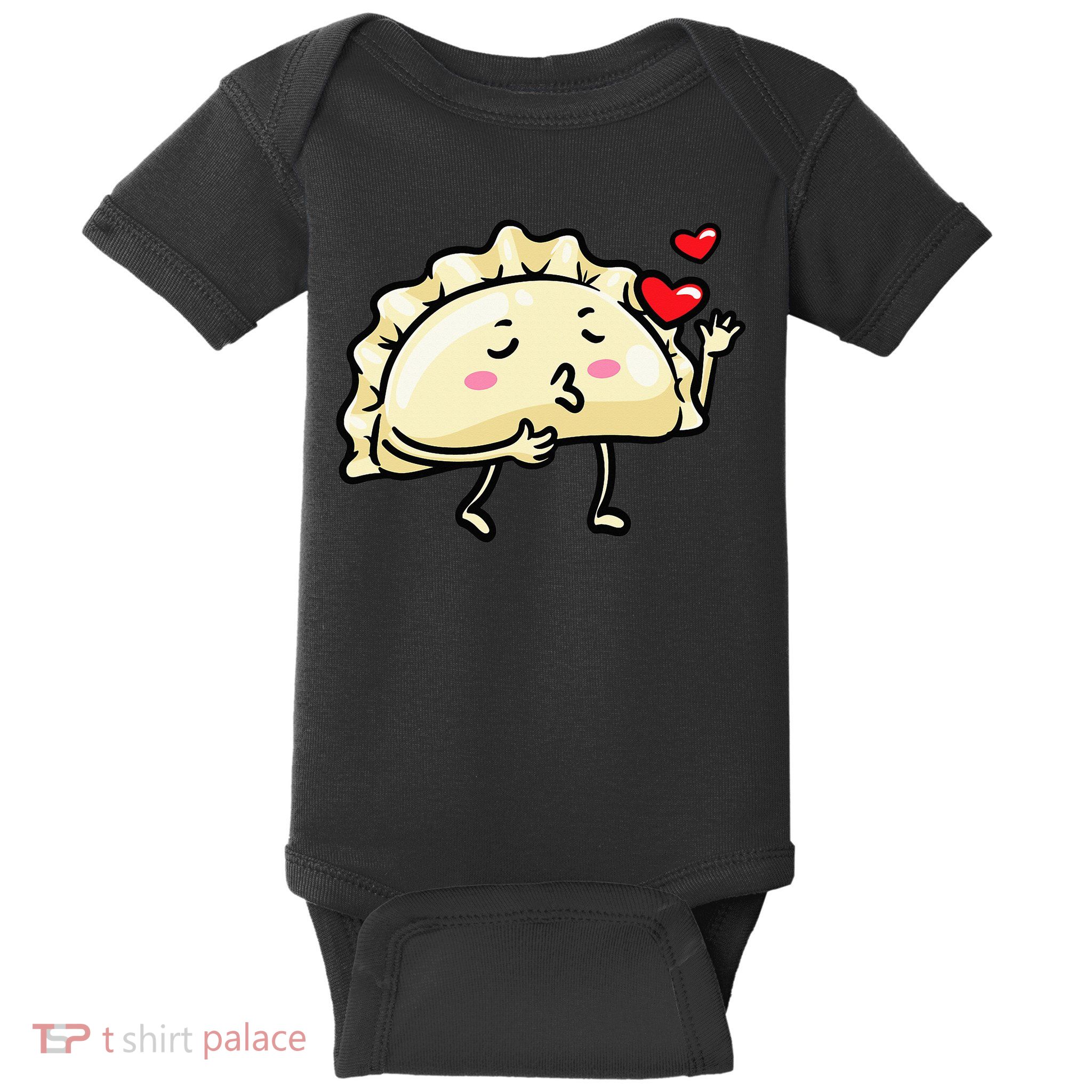 Pierogi Kawaii Kisses Emoticon Polish Food Dyngus Day Baby Bodysuit