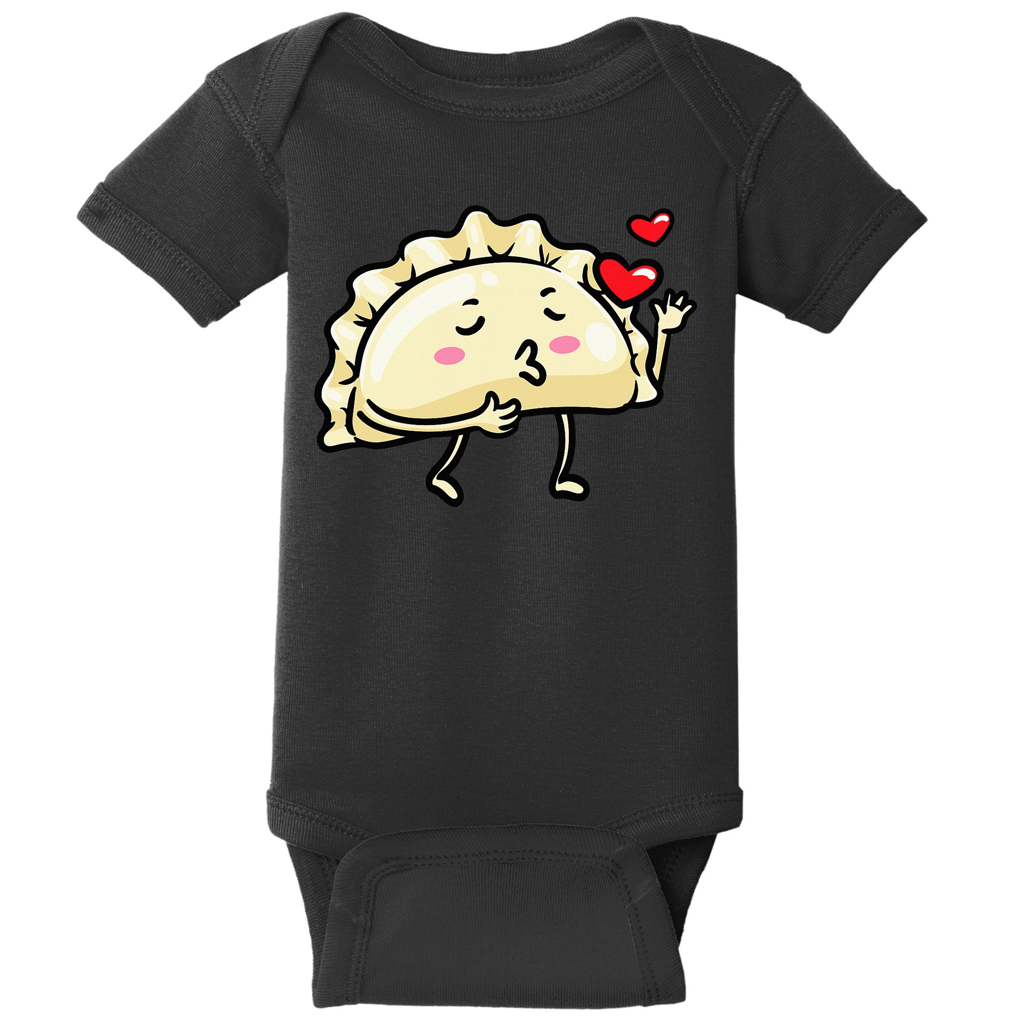 Pierogi Kawaii Kisses Emoticon Polish Food Dyngus Day Baby Bodysuit