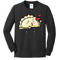 Pierogi Kawaii Kisses Emoticon Polish Food Dyngus Day Kids Long Sleeve Shirt