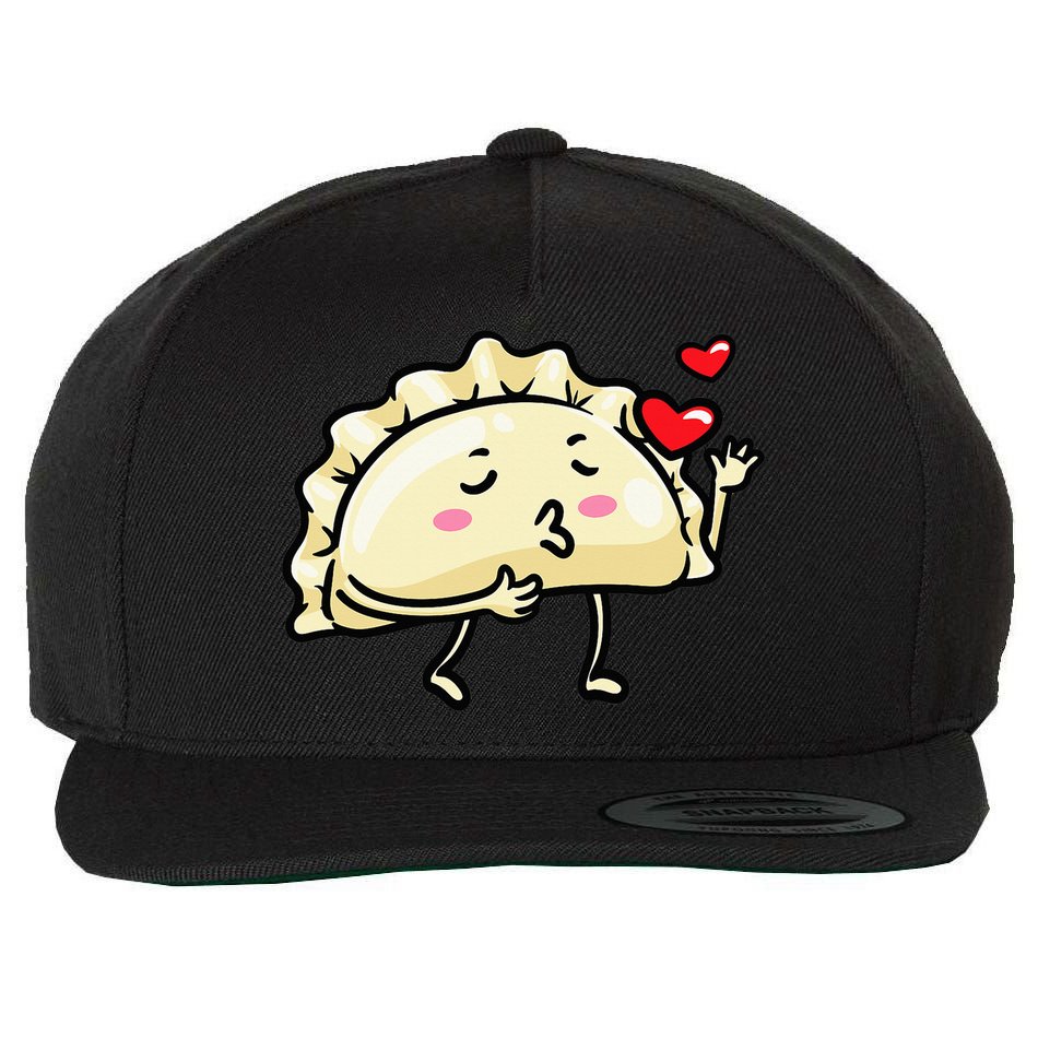 Pierogi Kawaii Kisses Emoticon Polish Food Dyngus Day Wool Snapback Cap